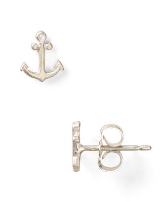 Dogeared - Little Things Mini Silver Anchor Earrings