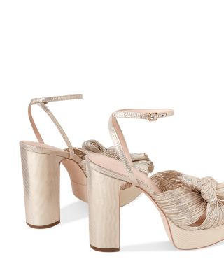 Women's Natalia Pleated Platform High Block Heel Sandals