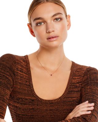 Ruby and Diamond Accent Necklace in 14K Yellow Gold, 18" 