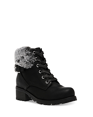 Dolce Vita Girls' Rudell Faux Leather Combat Boots - Toddler, Little Kid, Big Kid In Black