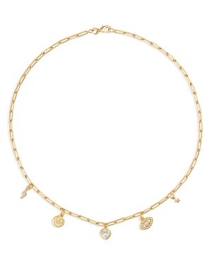 Alexa Leigh Bespoke Charm Necklace, 16 In Gold