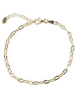 Argento Vivo Textured Open Link Chain Bracelet In Gold