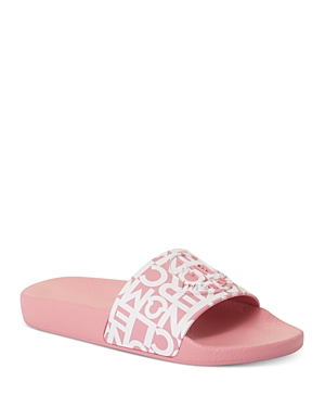 Moncler Jeanne Rubber Slides In Medium Pink
