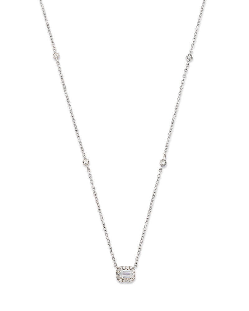 Bloomingdale's Fine Collection Diamond Mosaic Pendant Necklace in 14K White Gold, 0.50 tcw