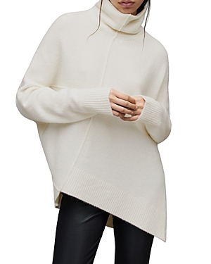 Allsaints Lock Mock Neck Sweater In Chalk White