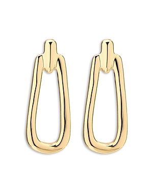 Uno De 50 Prosperity Open Oval Drop Earrings In 18k Gold Plated