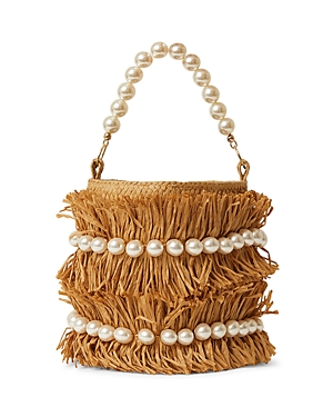 Btb Los Angeles Kate Pearl Handle Bucket Bag In Sand Gold