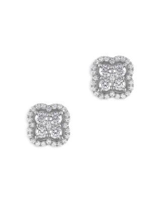 Bloomingdale's Fine Collection Diamond Clover Stud Earrings in 14K White Gold, 1.50 ct. t. w. - Exclusive