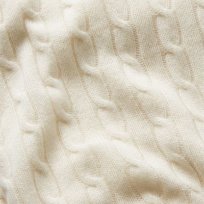 Cable Cashmere Throw Blanket