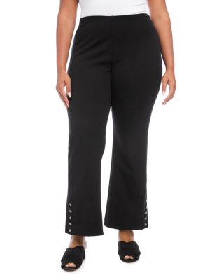 Karen Kane Plus Cropped Flare Leg Pants In Black