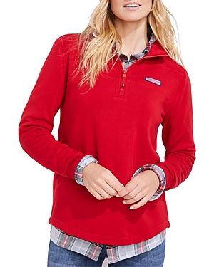 Vineyard Vines Dreamcloth Relaxed Half Zip Sweatshirt In Red Velvet