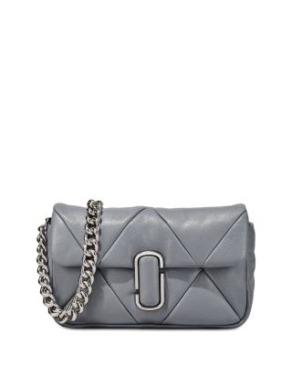 The Puffy Diamond Quilted J Marc Shoulder Bag In Wolf Gray/silver