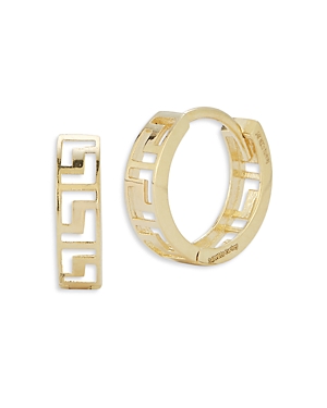 Moon & Meadow 14K Yellow Gold Greek Key Cut Out Huggie Earrings - 100% Exclusive