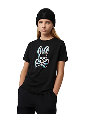 Psycho Bunny Unisex Kids Meyer Bunny Graphic Tee - Little Kid, Big Kid In Black