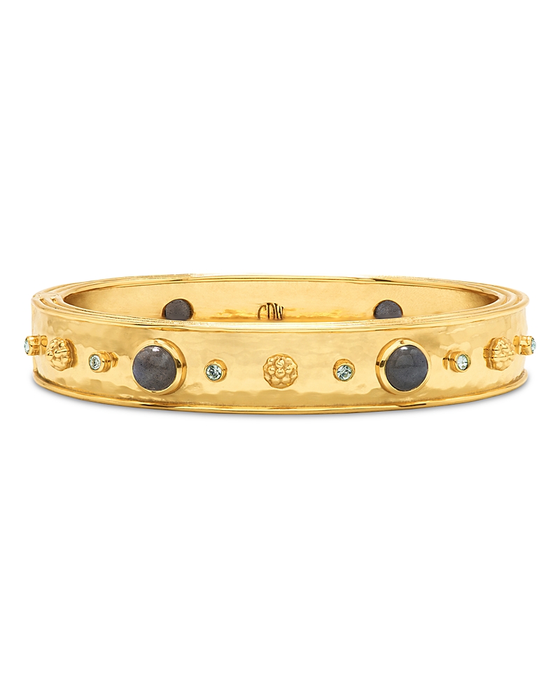 Capucine De Wulf Cleopatra Hinged Bangle Bracelet In Blue/gold