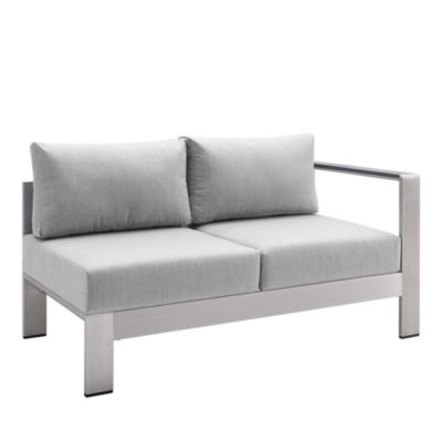 Modway Shore Sunbrella Fabric Aluminum Outdoor Patio Right Arm Loveseat