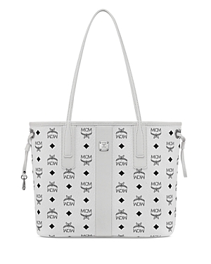 Mcm Liz Small Reversible Visetos Shopper Tote In White