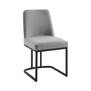 Modway Amplify Sled Base Upholstered Fabric Dining Side Chair In Black Gray