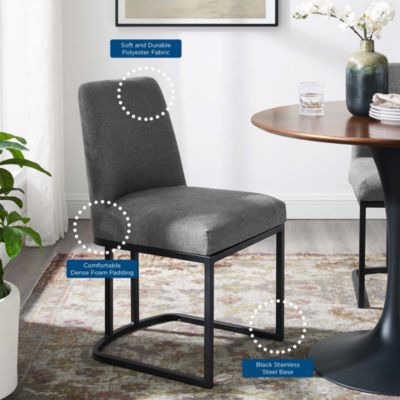  Amplify Sled Base Upholstered Fabric Dining Side Chair