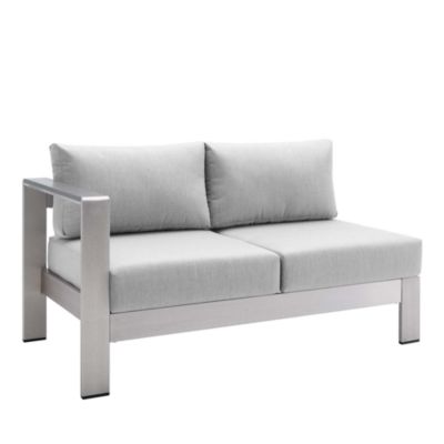 Modway Shore Sunbrella Fabric Aluminum Outdoor Patio Left Arm Loveseat