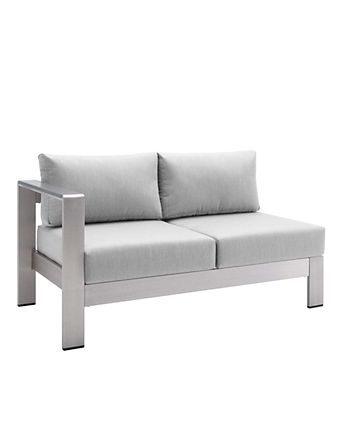 Shore Sunbrella Fabric Aluminum Outdoor Patio Left-Arm Loveseat