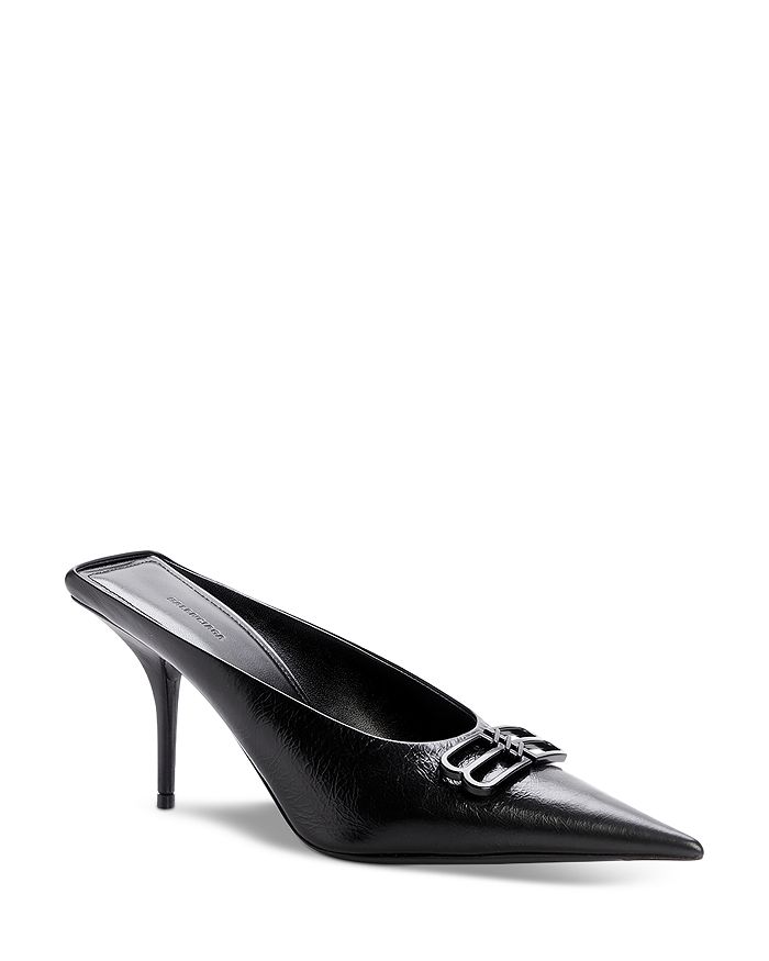 BANKS | Womens Pointed Toe Low Kitten Heel Contemporary Patent Or Leather  Pumps