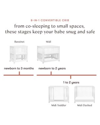 Yuzu 8 in 1 Convertible Crib with All Stages Conversion Kits