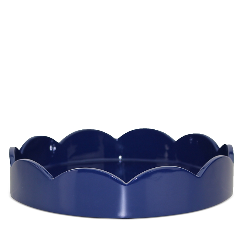 Addison Ross 8.5 Scallop Lacquer Tray In Blue