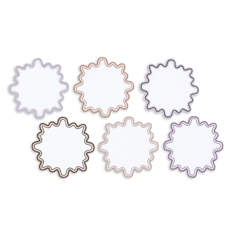 Matouk Wave 6 Round Cocktail Napkins, Set Of 6 In Provence