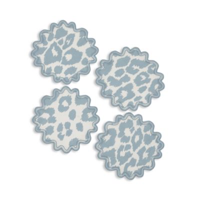 Iconic Leopard 6" Round Cocktail Napkins - Set of 4