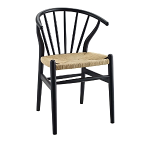 Modway Flourish Spindle Wood Dining Side Chair In Black