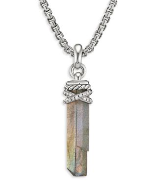 Amulets Sterling Silver Wrapped Amulet with Pav&eacute; Diamonds