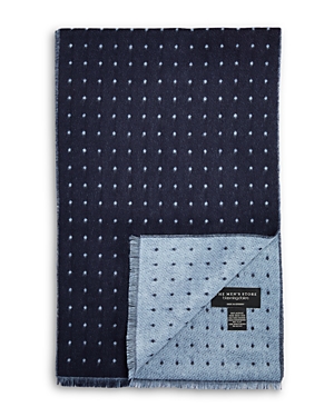 The Men's Store At Bloomingdale's Reversible Dots Woven Scarf - 100% Exclusive In Navy