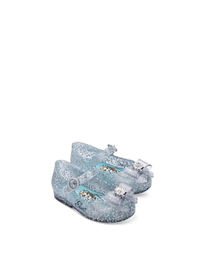 Shop Mini Melissa Girls' Mini Sweet Love Disney Princess Flats - Toddler In Blue Glitter