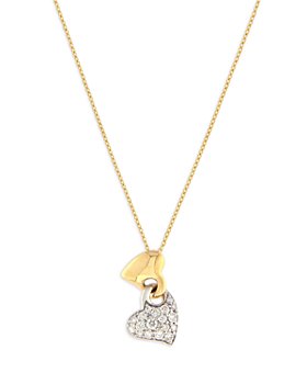 Bloomingdale's - Diamond Heart Pendant Necklace in 14K White & Yellow Gold, 0.20 ct. t.w. - 100% Exclusive 