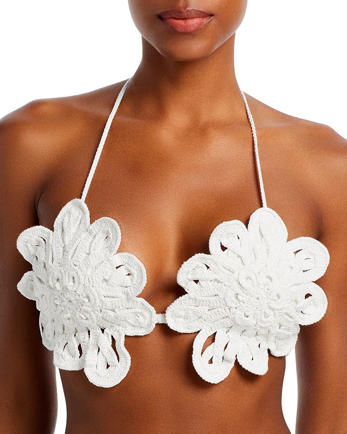 Cult Gaia - Bellona Floral Crochet Bikini Top