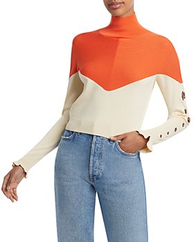 Undra Celeste New York - Color Blocked Grommet Sleeve Sweater