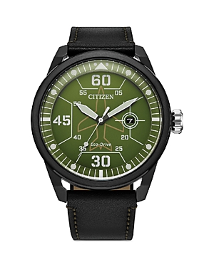 Shop Citizen Eco-drive Avion Weekender Watch, 45mm In Green/black