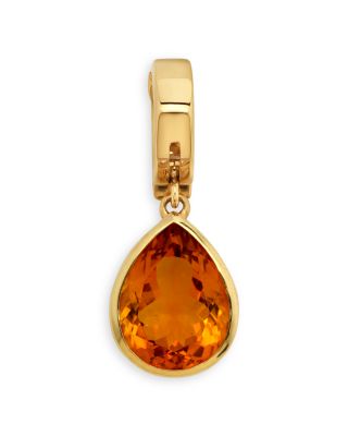 Marina B 18K Yellow Gold Trisolina Gold Olive Quartz Pear Pendant