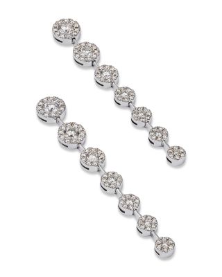 Diamond Drop Earrings in 14K White Gold, 1.50 tcw 