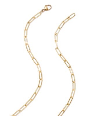 Diamond Paperclip Lariat Necklace in 14K Yellow Gold, 0.30 ct.  t.w. 