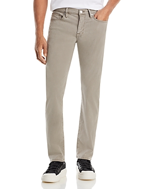 Frame L'homme Slim Brushed Twill Pants In Stone Gray