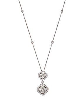 Bloomingdale's - Diamond Double Clover Pendant Necklace in 14K White Gold, 2.25 ct. t.w. - 100% Exclusive