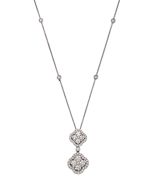 Bloomingdale's Diamond Double Clover Pendant Necklace in 14K White Gold, 2.25 ct. t.w. - 100% Exclus