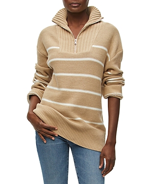 Michael Stars Emelie Striped Quarter Zip Sweater