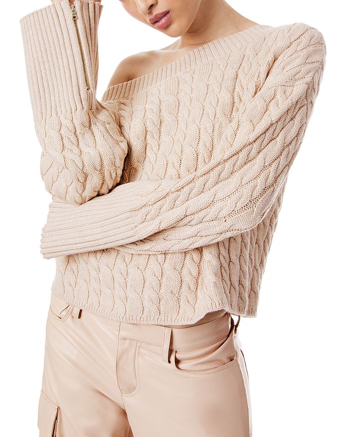 Alice + Olivia
 Beau Cable-Knit Bow Sweater main image 0