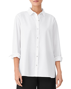 Shop Eileen Fisher Classic Collar Shirt In White