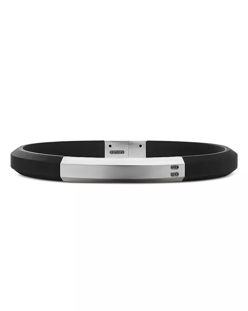 David Yurman Streamline Id Black Rubber Bracelet