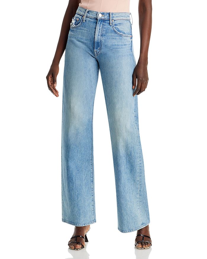 MOTHER The Lasso High Rise Wide Leg Jeans in Left In The Dust
