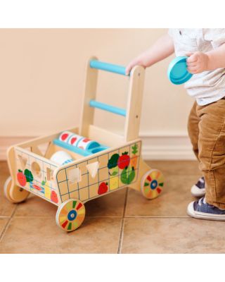 Wooden Shape Sorting Grocery Cart - Ages 2+